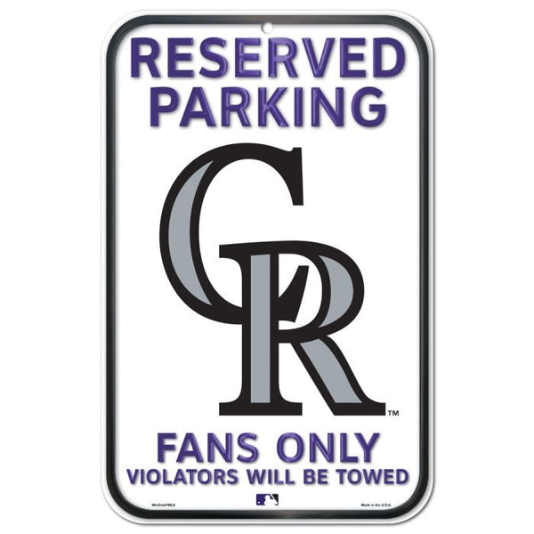 Wholesale-Colorado Rockies Reserved Parking Plastic Sign 11" x 17"