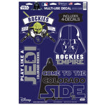 Wholesale-Colorado Rockies / Star Wars Darth Vader &amp; Yoda Multi-Use Decal 11" x 17"