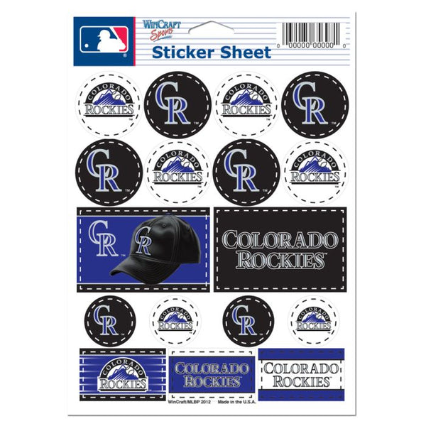 Wholesale-Colorado Rockies Vinyl Sticker Sheet 5" x 7"