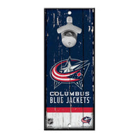 Wholesale-Columbus Blue Jackets Bottle Opener Sign 5x11