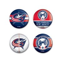 Wholesale-Columbus Blue Jackets Button 4 Pack 1 1/4" Rnd