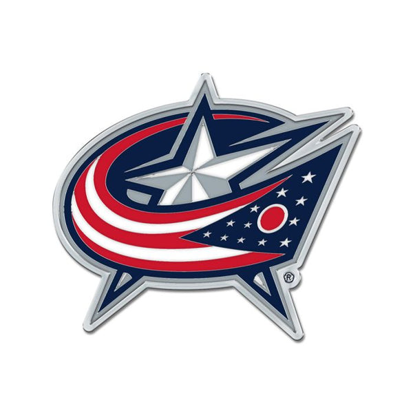 Wholesale-Columbus Blue Jackets Colored Chrome Free Form Auto Emblem