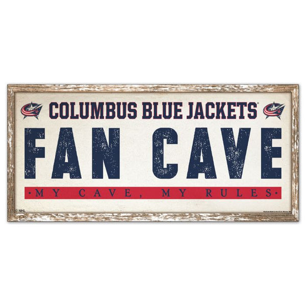 Wholesale-Columbus Blue Jackets Fan cave Wood Sign 8" x 17"