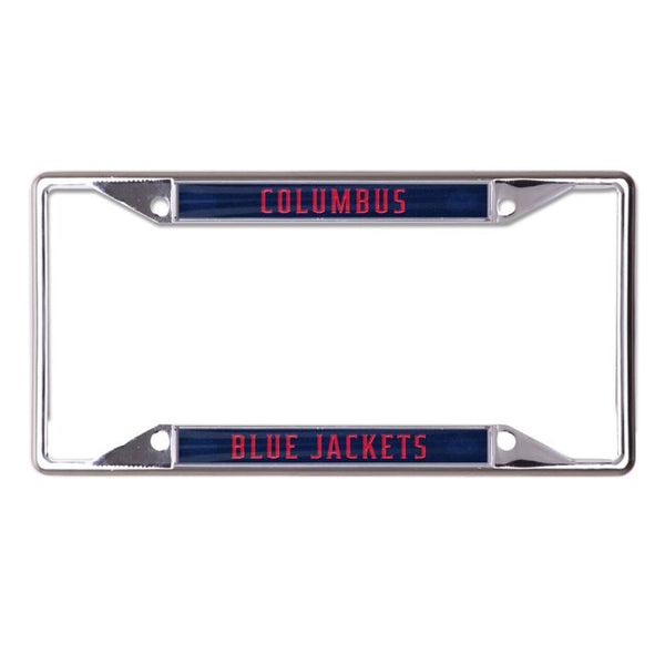 Wholesale-Columbus Blue Jackets GLITTER Lic Plt Frame S/S Printed