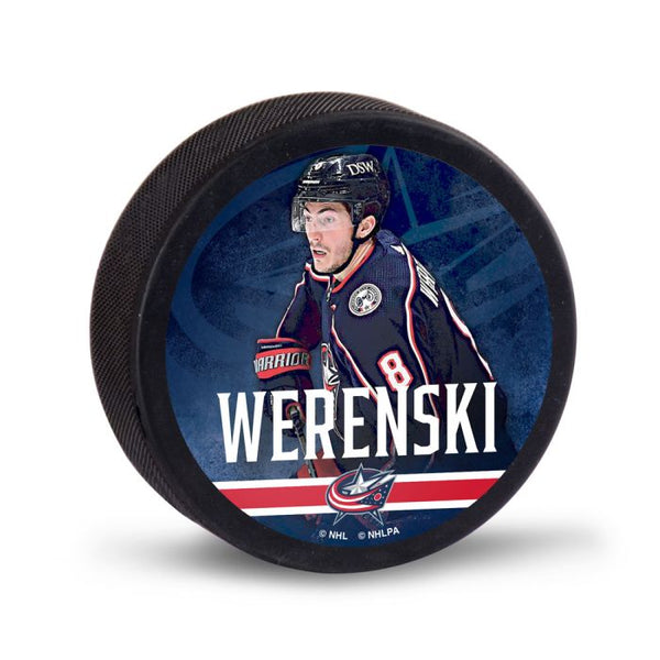 Wholesale-Columbus Blue Jackets Hockey Puck Packaged Zach Werenski