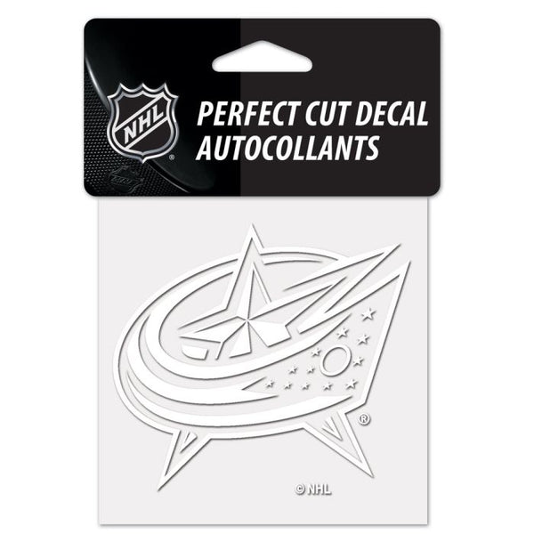 Wholesale-Columbus Blue Jackets Perfect Cut White Decal 4" x 4"