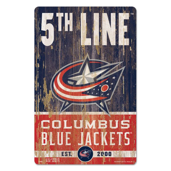 Wholesale-Columbus Blue Jackets SLOGAN Wood Sign 11" x 17" 1/4" thick