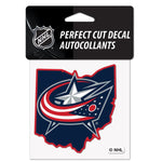 Wholesale-Columbus Blue Jackets State Shape Perfect Cut Color Decal 4" x 4"