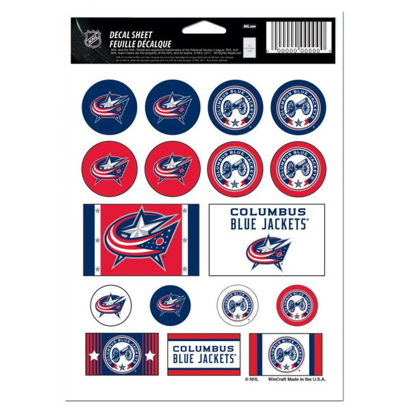 Wholesale-Columbus Blue Jackets Vinyl Sticker Sheet 5" x 7"