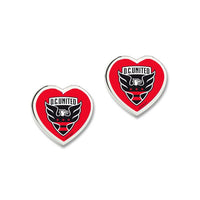 Wholesale-D.C. United HEART POST Earrings w/3D Heart