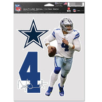 Wholesale-Dallas Cowboys Multi Use 3 Fan Pack Dak Prescott