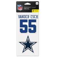 Wholesale-Dallas Cowboys Perfect Cut Decal Set of two 4"x4" Leighton Vander Esch