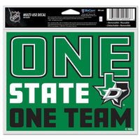 Wholesale-Dallas Stars Multi-Use Decal -Clear Bckrgd 5" x 6"