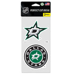 Wholesale-Dallas Stars Perfect Cut Decal set of two 4"x4"