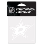 Wholesale-Dallas Stars Perfect Cut White Decal 4" x 4"