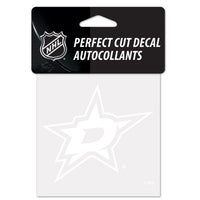 Wholesale-Dallas Stars Perfect Cut White Decal 4" x 4"