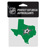 Wholesale-Dallas Stars state shape Perfect Cut Color Decal 4" x 4"