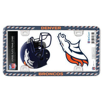 Wholesale-Denver Broncos License Plate Thin Frame - Plastic w/Decal