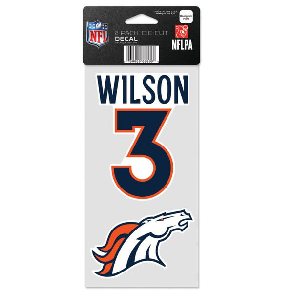 Wholesale-Denver Broncos Perfect Cut Decal Set of two 4"x4" Russell Wilson