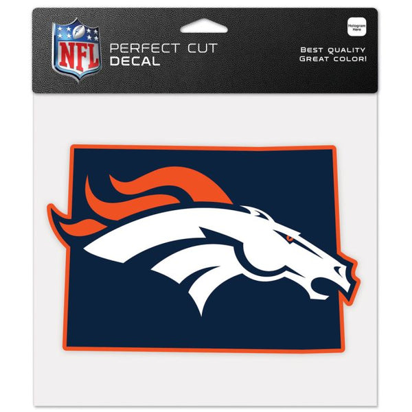Wholesale-Denver Broncos State Shaped Perfect Cut Color Decal 8" x 8"