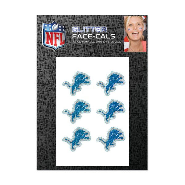 Wholesale-Detroit Lions Glitter Tattoo 6 Pack