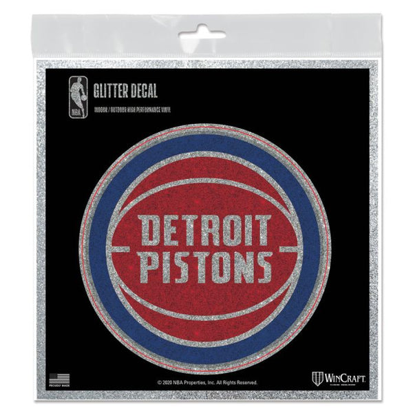Wholesale-Detroit Pistons Decal Glitter 6" x 6"