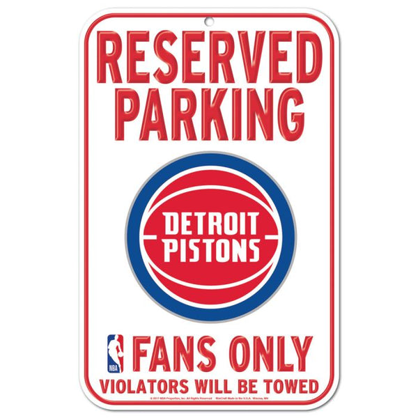Wholesale-Detroit Pistons Reserved Parking Plastic Sign 11" x 17"