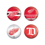 Wholesale-Detroit Red Wings Button 4 Pack 1 1/4" Rnd