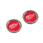 Wholesale-Detroit Red Wings Earrings Jewelry Carded Round