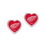 Wholesale-Detroit Red Wings Earrings w/3D Heart
