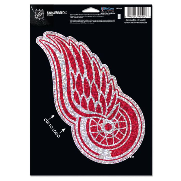 Wholesale-Detroit Red Wings Shimmer Decals 5" x 7"