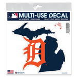 Wholesale-Detroit Tigers State Shape All Surface Decal 6" x 6"