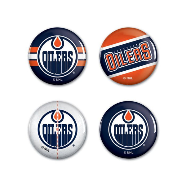 Wholesale-Edmonton Oilers Button 4 Pack 1 1/4" Rnd