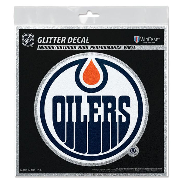 Wholesale-Edmonton Oilers Decal Glitter 6" x 6"