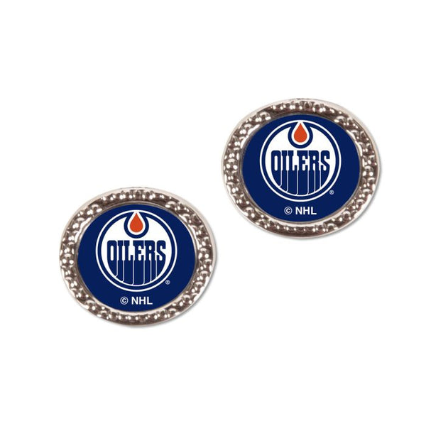 Wholesale-Edmonton Oilers Earrings Jewelry Carded Round