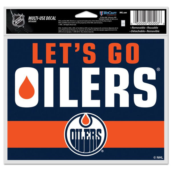 Wholesale-Edmonton Oilers Multi-Use Decal -Clear Bckrgd 5" x 6"