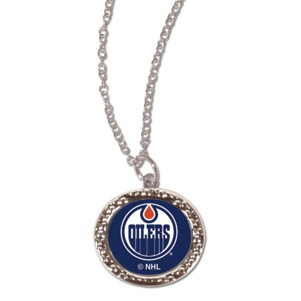 Wholesale-Edmonton Oilers Necklace w/Charm Jewelry Card