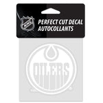 Wholesale-Edmonton Oilers Perfect Cut White Decal 4" x 4"