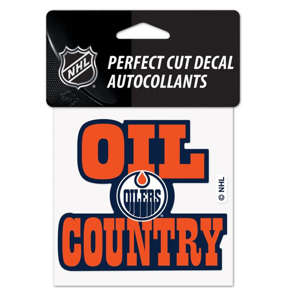 Wholesale-Edmonton Oilers Slogan Perfect Cut Color Decal 4" x 4"