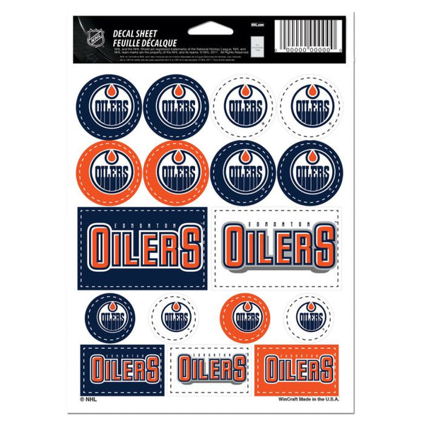 Wholesale-Edmonton Oilers Vinyl Sticker Sheet 5" x 7"