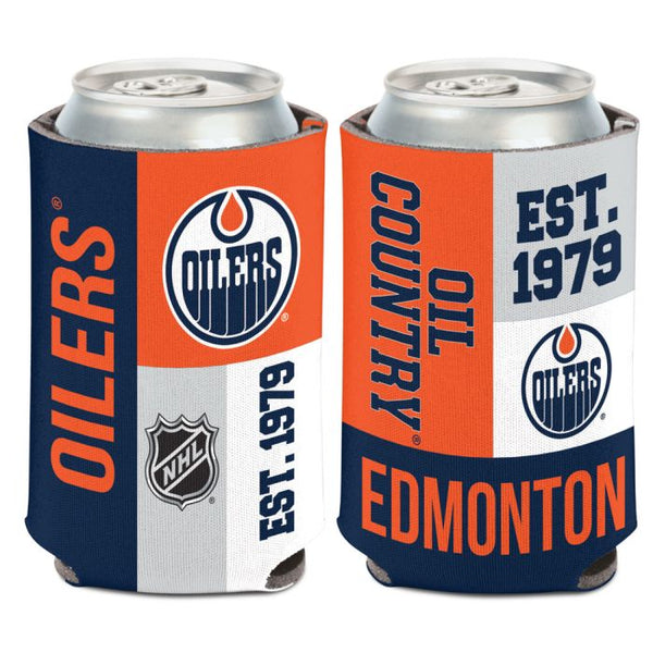 Wholesale-Edmonton Oilers color block Can Cooler 12 oz.