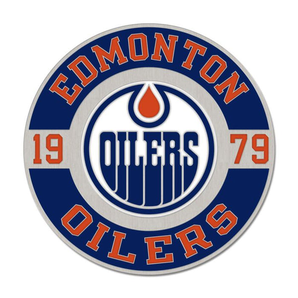 Wholesale-Edmonton Oilers round est Collector Enamel Pin Jewelry Card