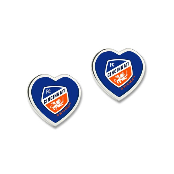 Wholesale-FC Cincinnati Earrings w/3D Heart