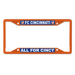Wholesale-FC Cincinnati SLOGAN: ALL FOR CINCY Lic Plt Frame S/S