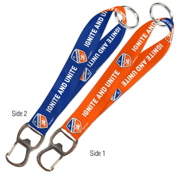 Wholesale-FC Cincinnati SLOGAN Keystrap Bottle Opener