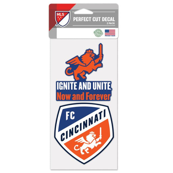 Wholesale-FC Cincinnati SLOGAN Perfect Cut Decal Set of two 4"x4"