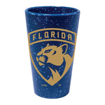 Wholesale-Florida Panthers Blue Speckle 16 oz Silicone Pint Glass