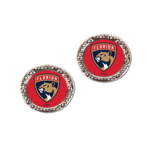 Wholesale-Florida Panthers Earrings Jewelry Carded Round