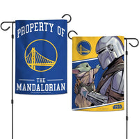 Wholesale-Golden State Warriors / Star Wars mandalorian Garden Flags 2 sided 12.5" x 18"