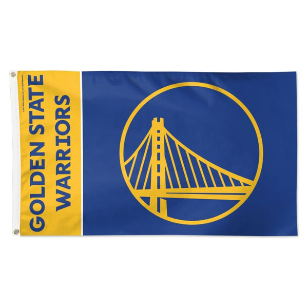 Wholesale-Golden State Warriors TEAM BLOCK Flag - Deluxe 3' X 5'